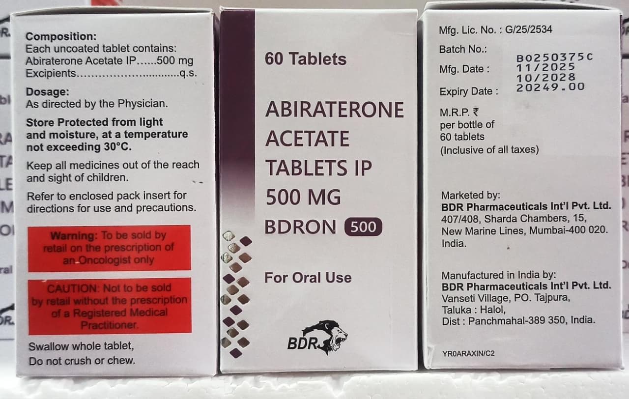 ABIRATERONE ACETATE TABLETS IP 500 mg