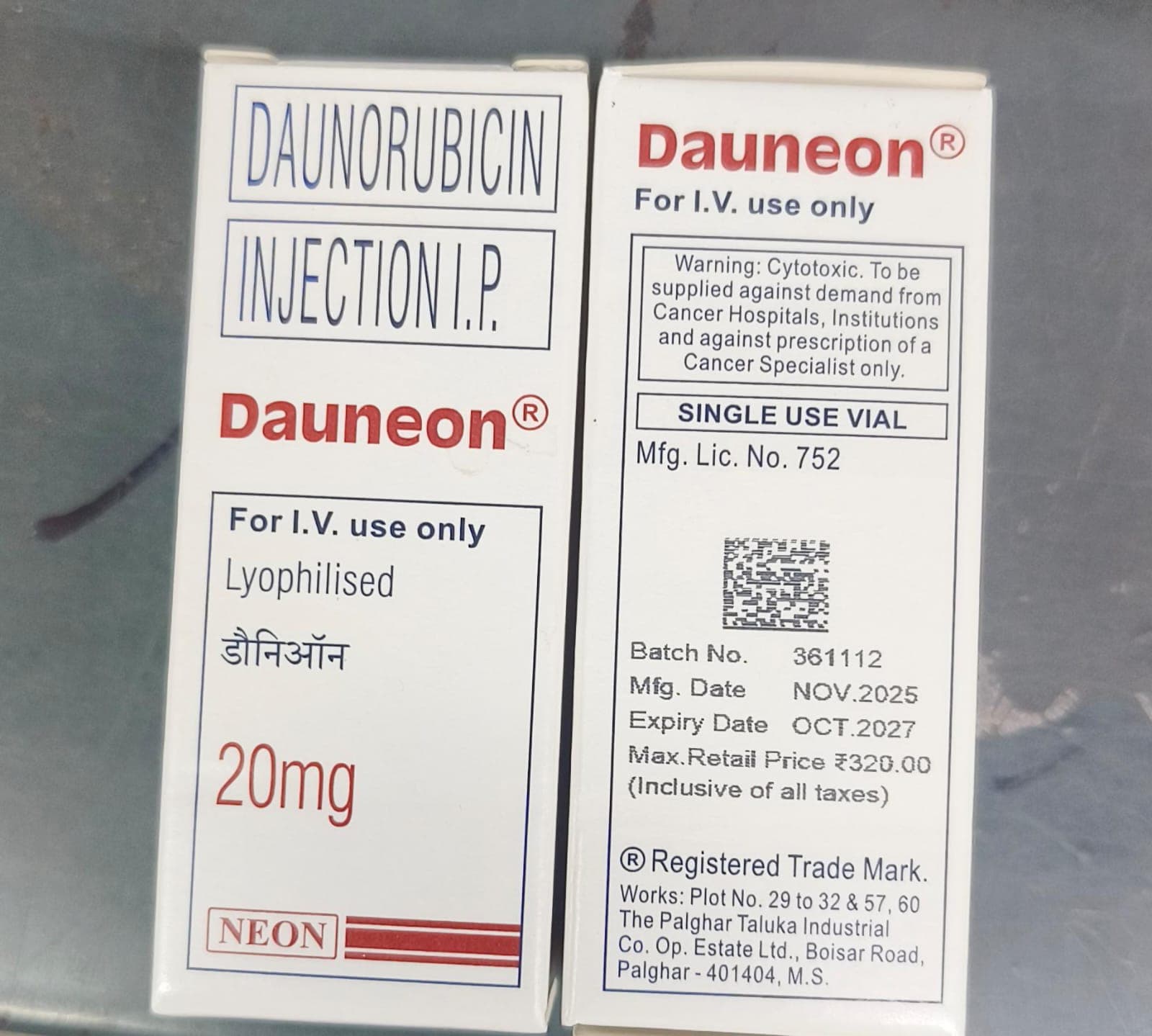 DAUNORUBICIN 20 MG INJECTION IP LYOPHILISED