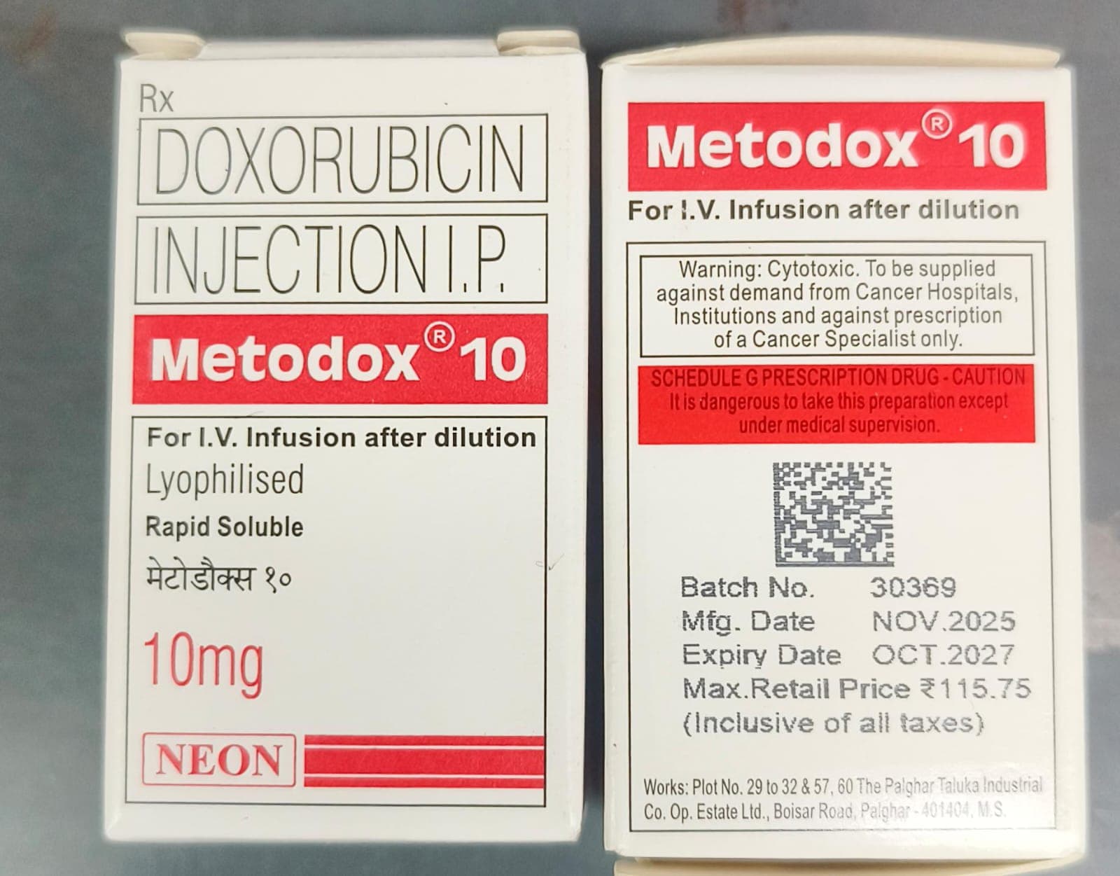 DOXORUBICIN I.P. 10 MG INJECTION LYOPHILISED