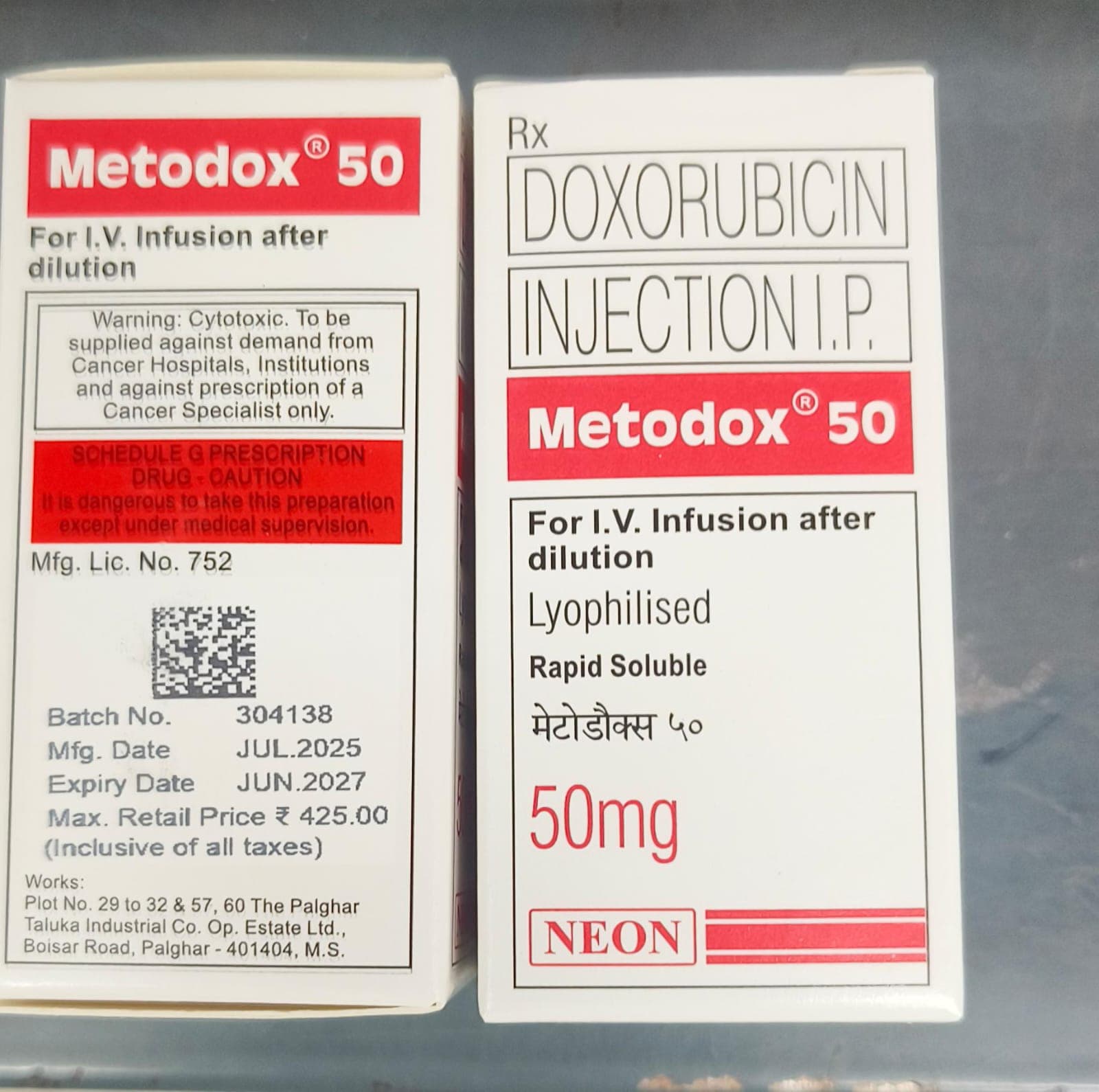 DOXORUBICIN HYDROCHLORIDE IP 50 MG INJECTION LYOPHILISED
