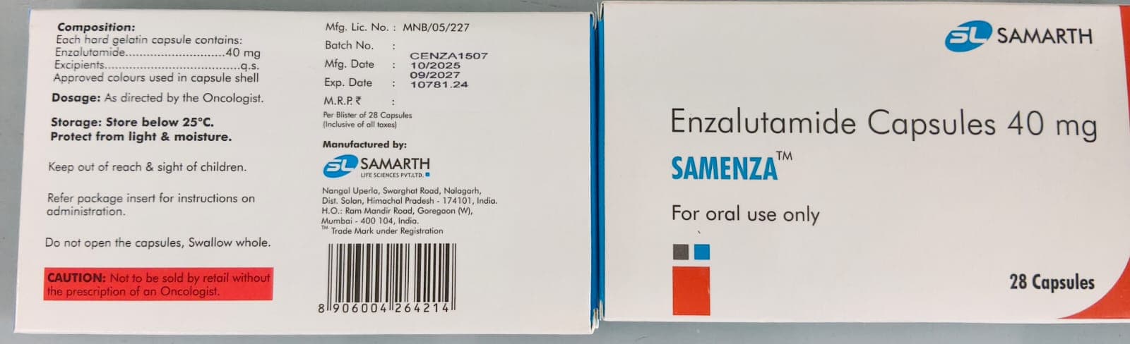 ENZALUTAMIDE 40MG CAP