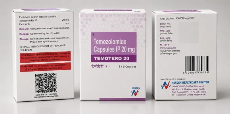 TEMOZOLOMIDE CAPSULES IP 20 mg