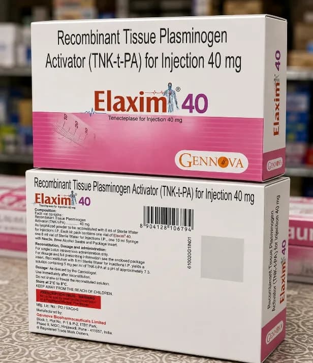 RECOMBINANT TISSUE PLASMINOGEN ACTIVATOR (TNK-t-PA) FOR INJECTION 40 mg